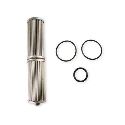 Holley Fuel Filter Element, with O-rings, HP Billet, Replacement, Stainless Steel Mesh, 40 microns, Kit