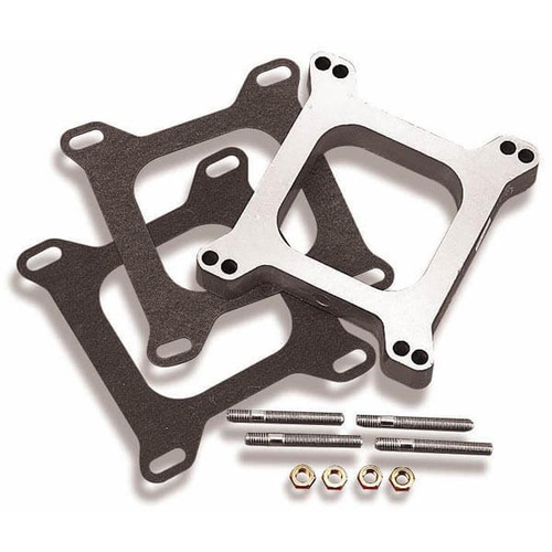Holley Carburetor Spacer, Aluminium, 1 in. Thick, Open, Square Bore, Each