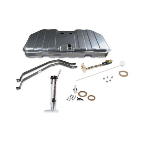 Sniper Fuel Tank, 18 Gallon, 255 LPH, 0-90 Ohms, Gasoline, 1967-1968 Camaro / Firebird, Steel, Silver, Powdercoated, Kit