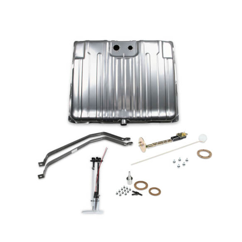 Sniper Fuel Tank, 24 Gallon, 255 LPH, 0-90 Ohms, Gasoline, 1966-67 GTO/Lemans/Tempest, Steel, Silver, Powdercoated, Kit