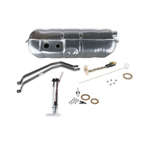 Sniper Fuel Tank, 20 Gallon, 255 LPH, 0-30 Ohms, Gasoline, 1961-1964 Impala Belair, Steel, Silver, Powdercoated, Kit