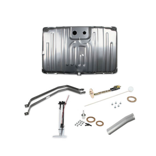 Sniper Fuel Tank, 20 Gallon, 255 LPH, 0-90 Ohms, Gasoline, 1968-70 GTO / Lemans, Steel, Silver, Powdercoated, Kit