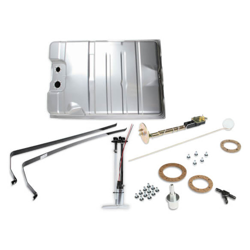 Sniper Fuel Tank, 19 Gallon, 255 LPH, 73-10 Ohms, Gasoline, 1968-70 For Dodge Coronet, Steel, Silver, Powdercoated, Kit