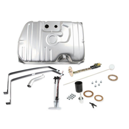 Sniper Fuel Tank, 17 Gallon, 255 LPH, 0-90 Ohms, Gasoline, 1978-87 For Buick Regal, Steel, Silver, Powdercoated, Kit