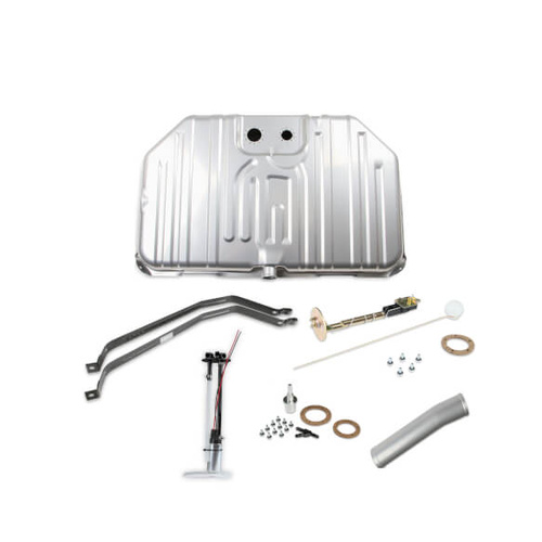 Sniper Fuel Tank, 20 Gallon, 255 LPH, 0-90 Ohms, Gasoline, 1968-1969 Chevelle Malibu, Steel, Silver, Powdercoated, Kit