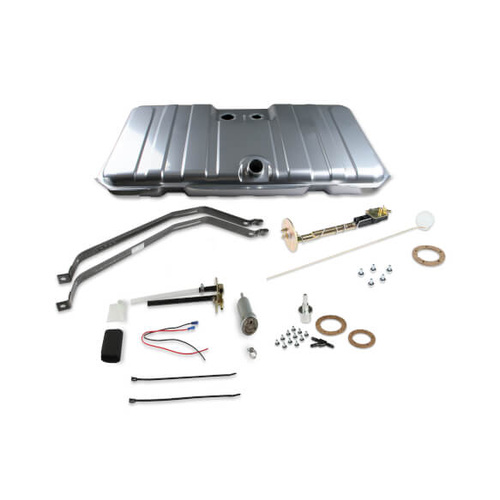 Sniper Fuel Tank, 18 Gallon, 400 LPH, 0-90 Ohms, Gasoline, 1967-1968 Camaro / Firebird, Steel, Silver, Powdercoated, Kit