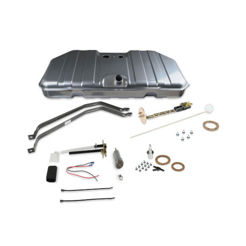 Sniper Fuel Tank, 18 Gallon, 400 LPH, 0-90 Ohms, Gasoline, 1967-1968 Camaro / Firebird, Steel, Silver, Powdercoated, Kit