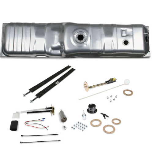 Sniper Fuel Tank, 20 Gallon, 400 LPH, 0-90 Ohms, Gasoline, 1973-81 C10 LS Swap, Steel, Silver, Powdercoated, Kit