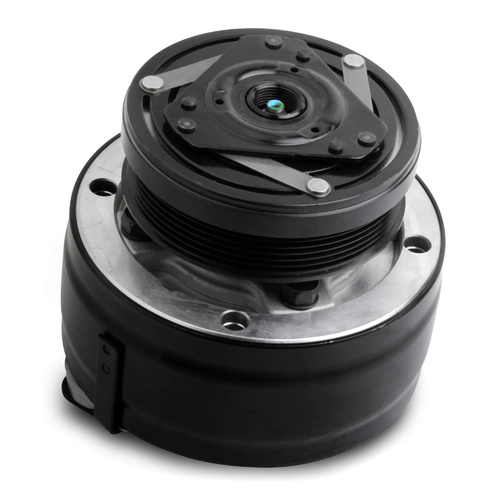 Holley Air Conditioning Compressor, R4 Light Type, Aluminium, Black, Clutch, Serpentine Pulley, Each