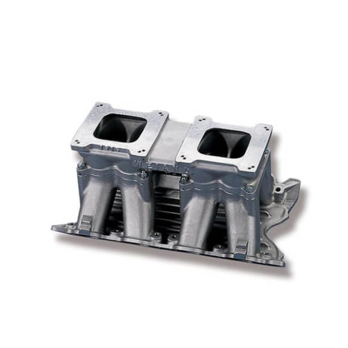 Weiand Intake Manifold, Carb, Hi-Ram, 8.81/9.25 in. Height, 2500-8000 RPM, For Ford Cleveland, Satin, Each