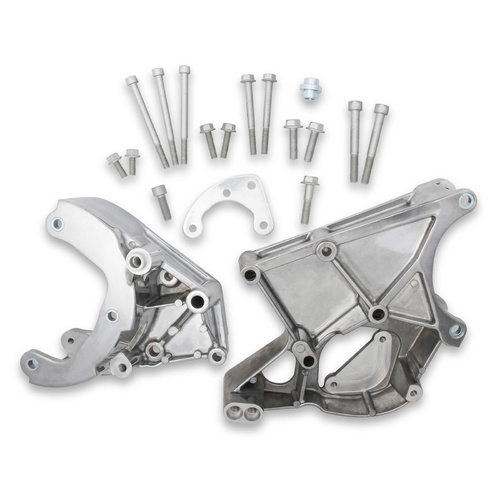 Holley Accessory Drive Bracket Kit, for R4 A/C Compressor, Aluminium, Polished, For Chevrolet, LS, Kit