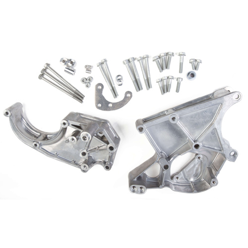 Holley Accessory Drive Bracket Kit, for Sanden SD508 or SD7 Compressor, Aluminium, Natural, For Chevrolet, Small Block LS, Kit