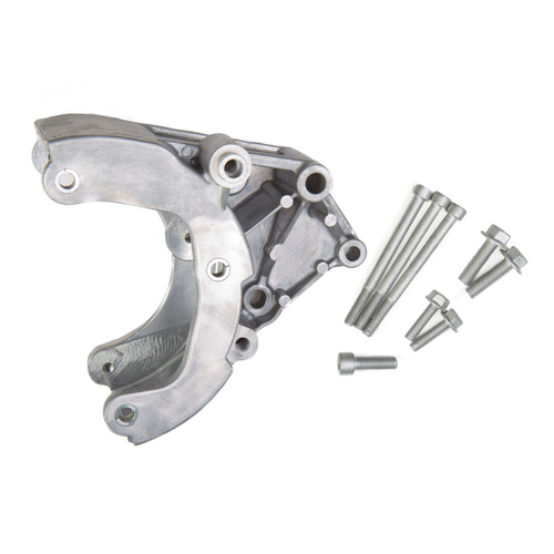 Holley Air Conditioning Compressor Bracket, for R4 Compressor, Aluminium, Natural, For Chevrolet, Small Block LS, Each