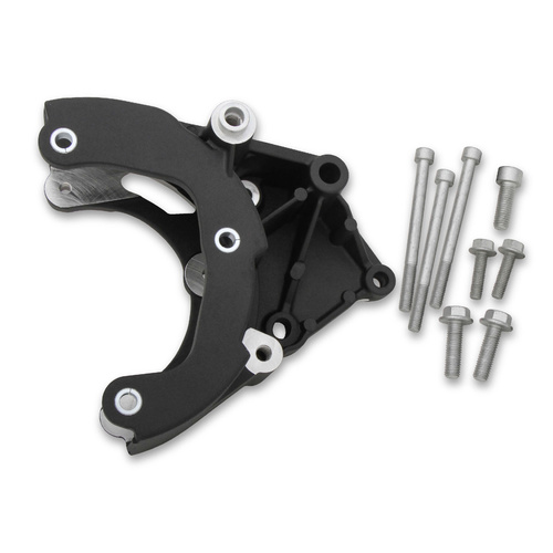 Holley Air Conditioning Compressor Bracket, for R4 Compressor, Aluminium, Black, For Chevrolet, Small Block LS, Each