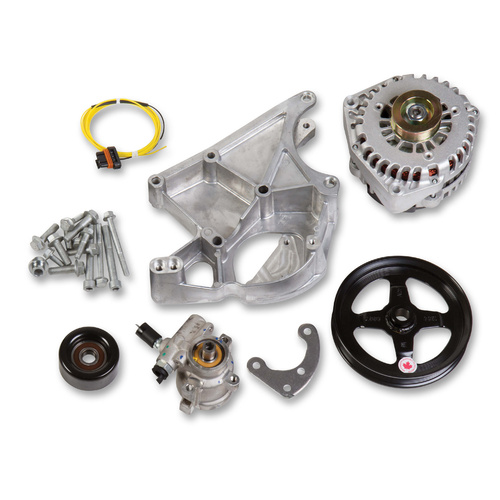 Holley Pulley Set, Serpentine, LS Engine Swap Accessory Drive System, Without A/C, For Chevrolet, V8, Kit