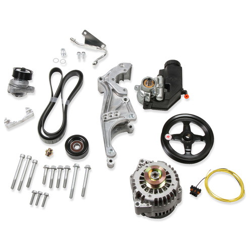 Holley Accessory Drive Systems, LS Engine Swap Accessory Drive Systems, Serpentine, Alternator, Power Steering Pump, For Chevrolet, Small Block LS, Ki