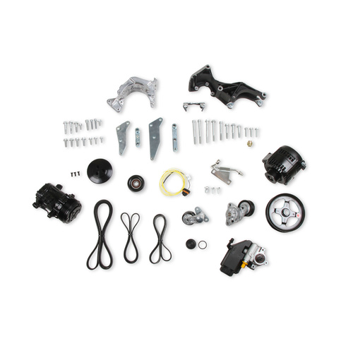 Holley Pulley Kit, LS Swap, Serpentine, Alternator, Power Steering, A/C, GM Type 2, Kit