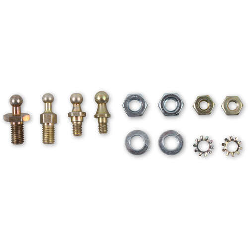 Holley Throttle Ball Studs, Carburetor Lever Studs, Steel Zinc, Assortment, with 1/4 in, 5/16 in, 7/32 in, 3/8 in. Studs, Universal, Kit