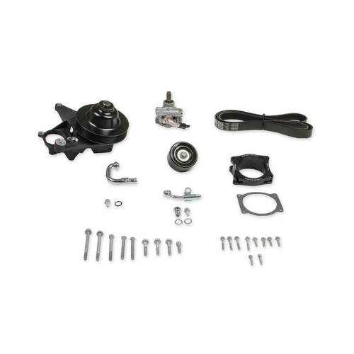 Holley Power Steering Kit, Retro-fit Add-On LT4, Dry Sump Engines (w/Bracket), Black Finish