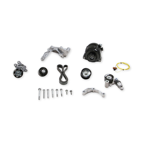 Holley Accessory Drive System, Serpentine, 6-groove, Black Powdercoated Finish, For Chevrolet, LT4, Wet Sump, Kit