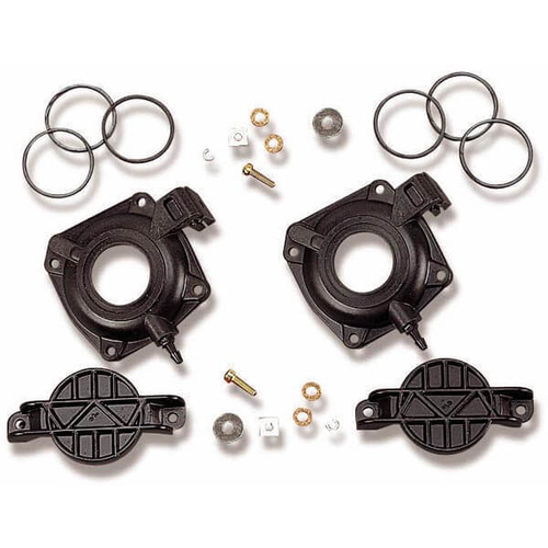 Holley Dual Quick Change Covers, Vacuum Diaphragm, Plastic, Black, with Balance Tube for Dual Carbs, Kit