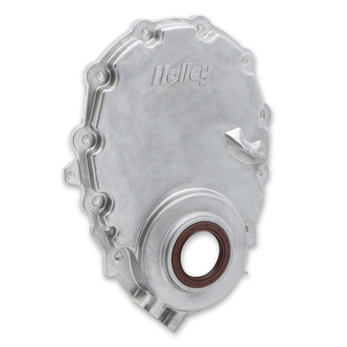 Holley Vortec/Small Block Timing Chain Cover w/Crank Sensor provision Natural Finish (EFI)