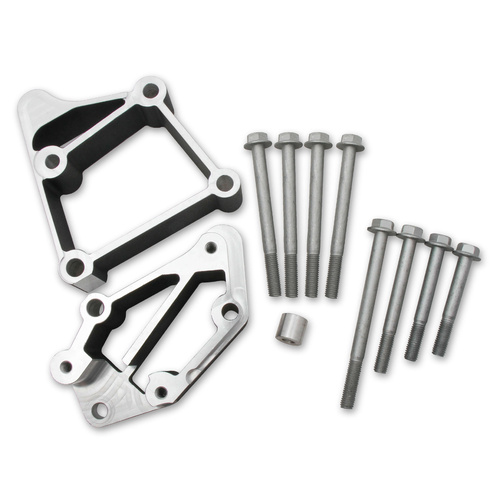 Holley Accessory Drive Bracket Spacer Kit, Aluminium, Black Finish, Middle Alignment, For Chevrolet, Small Block LS, Each