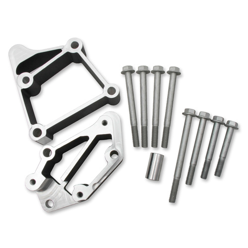 Holley Accessory Drive Bracket Spacer Kit, Aluminium, Black Finish, Long Alignment, For Chevrolet, Small Block LS, Each