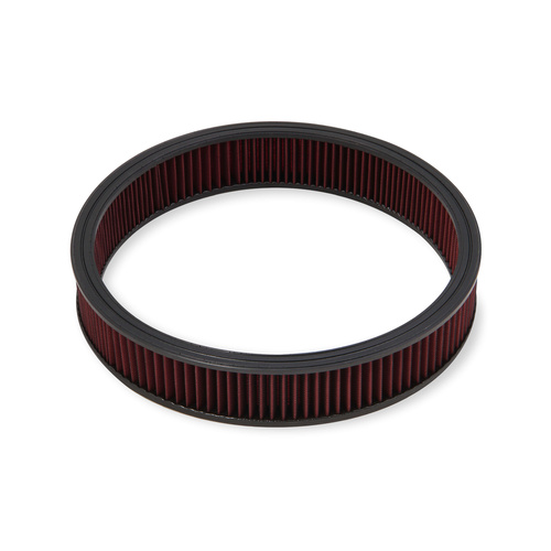 Holley Air Cleaner, 16 in. Dia, 3 in. Height, Red Washable, Each