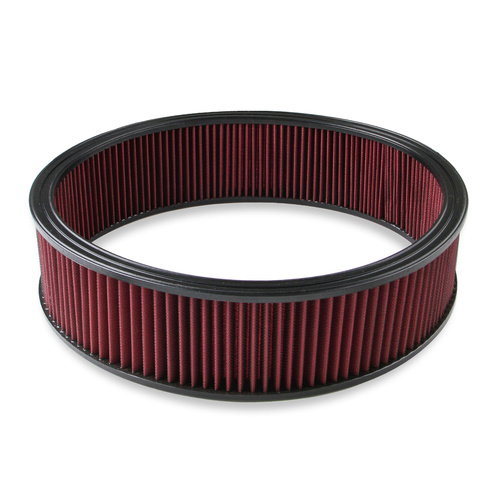 Holley Air Cleaner, 16 in. Dia, 4 in. Height, Red Washable, Each
