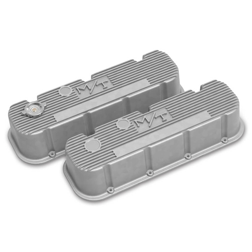 Holley Valve Cover, M/T BBC, Tall Height, Big Block For Chevrolet, Cast Aluminum, Natural, Pair