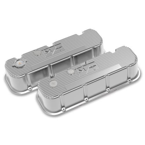 Holley Valve Cover, M/T BBC, Tall Height, Big Block For Chevrolet, Cast Aluminum, Polished, Pair