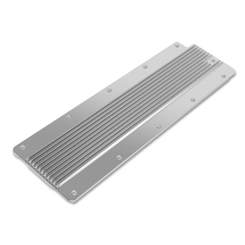 Holley Engine Valley Cover, LS, Cast Aluminium, Polished, Finned, For Chevrolet, Each