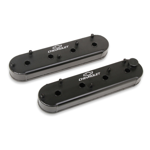 Holley Valve Cover, Fabricated LS, GM LS Engines, Fabricated Aluminum, Satin Black, Pair