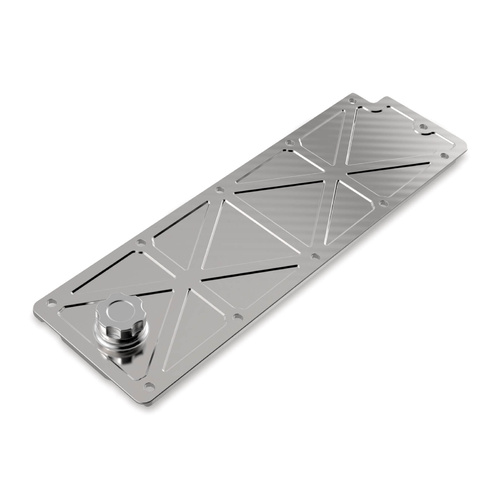 Holley Engine Valley Cover, LS, Billet Aluminium, Natural, Trussed, For Chevrolet, Oil Fill, 11-Bolt Cover, Each