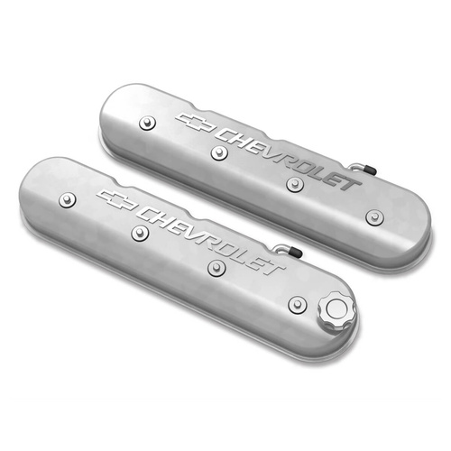 Holley Valve Cover, GM Licensed, Tall Height, GM LS Engines, Natural, Pair