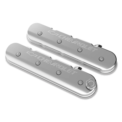 Holley Valve Cover, GM Licensed, Tall Height, GM LS Engines, Polished, Pair