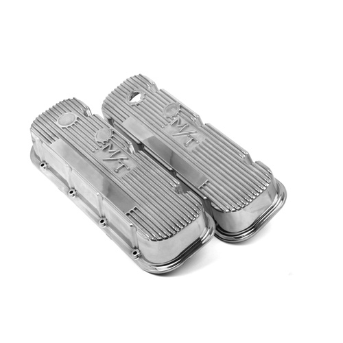 Holley Valve Cover, M/T BBC, Standard Height, Big Block For Chevrolet, Cast Aluminum, Polished, Pair