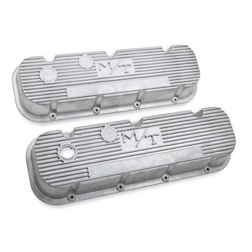 Holley Valve Cover, M/T BBC, Standard Height, Big Block For Chevrolet, Cast Aluminum, Natural, Pair