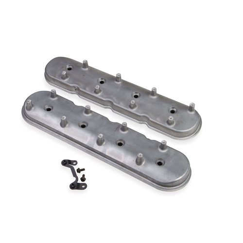 Holley Valve Cover, Dry Sump, Standard Height, GM LS Engines, Cast Aluminum, Natural, Pair