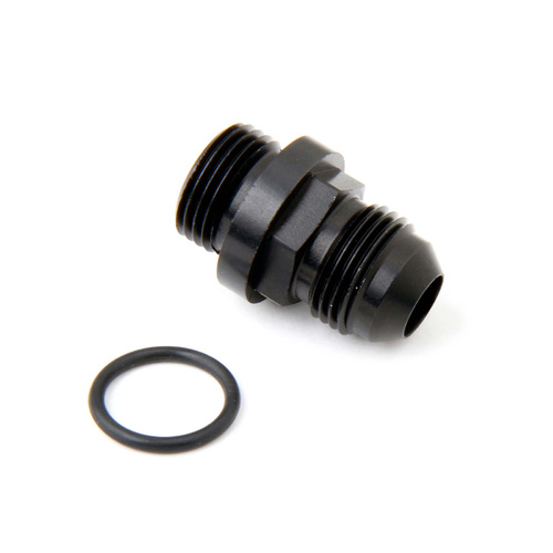 Holley Fitting, Carburetor Inlet, -8 AN O-Ring to -6 AN, Aluminium, Black, Ultra Series, Each