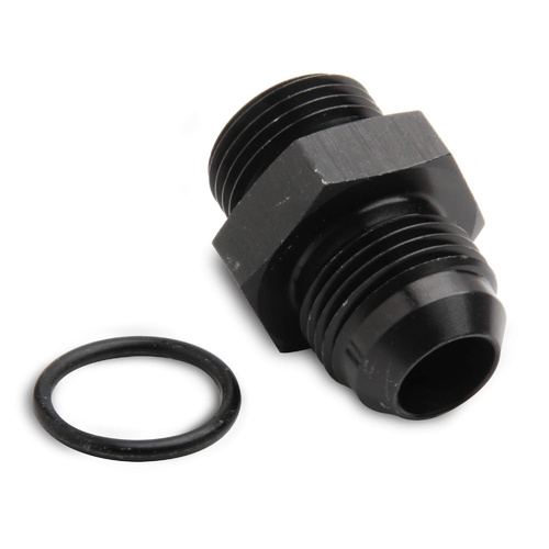 Holley Fuel Fitting, -10 AN Male to -10 AN Straight Cut Male O-Ring, Aluminium, Black Anodised, Each