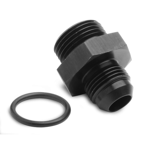 Holley Fuel Fitting, -12 AN Male to -10 AN Straight Cut Male O-Ring, Aluminium, Black Anodised, Each