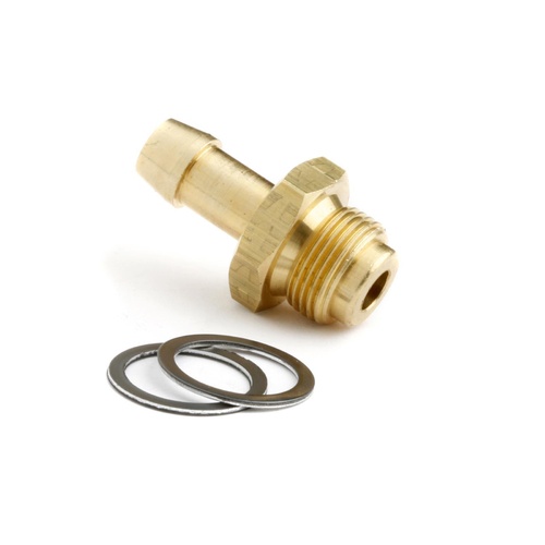 Holley Fitting, Fuel Bowl, 9/16-24 in. Thread, to 5/16 in. Inlet, Brass, Gold Iridited, Each