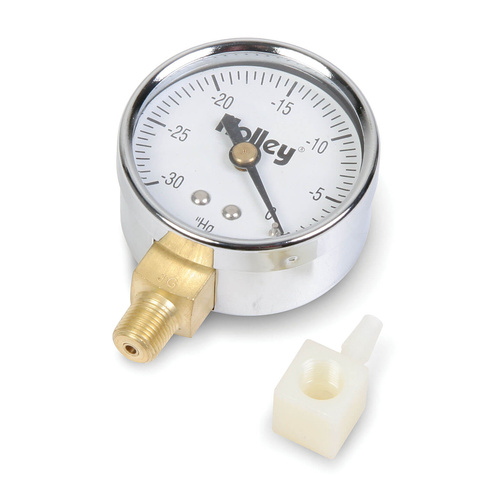 Holley Gauge, Vacuum, 0-30 in. Hg, 2 in, Analog, Mechanical, Each