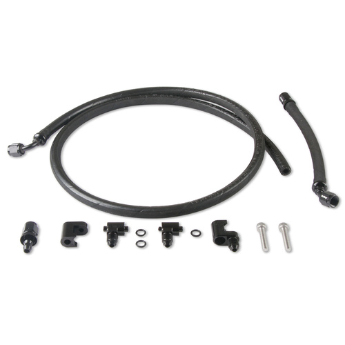 Holley Engine Coolant Crossovers, LS Steam Vent Kits, Aluminium, Black Anodised, For Chevrolet, Small Block LS, Kit