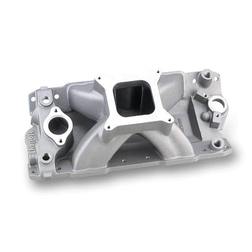 Holley Intake Manifold, Keith Dorton, Single Plane, Aluminium, Natural, Square Bore, For Chevrolet, Small Block, Each