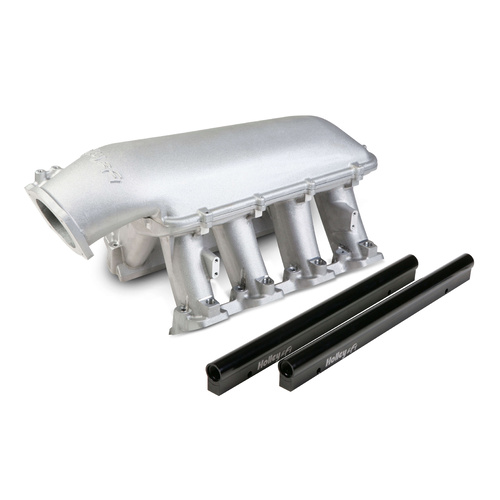 Holley Intake Manifold, EFI, Hi-Ram, 12.32/11.00 in. Height, 1500-7000 RPM, GM SB Gen III/IV (LS), Satin, Each