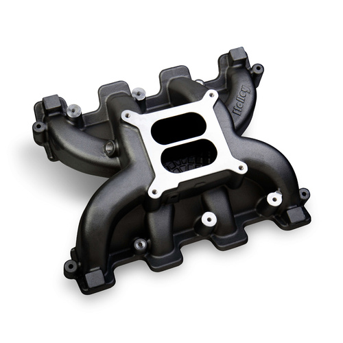 Holley Intake Manifold, LS Dual Plane, Mid Rise, Aluminium, Black Ceramic Coated, Square Bore, For Chevrolet, 5.7, 6.0L, Each