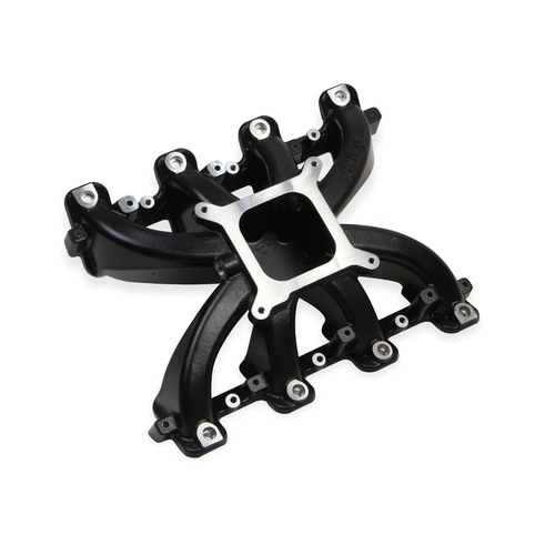 Holley Intake Manifold, EFI, Single Plane, 5.417/5.417 in. Height, 2500-7000 RPM, GM SB Gen III/IV (LS), Black, Each